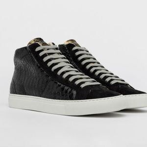 P448 Black and Gold 2.0 High Top Sneakers